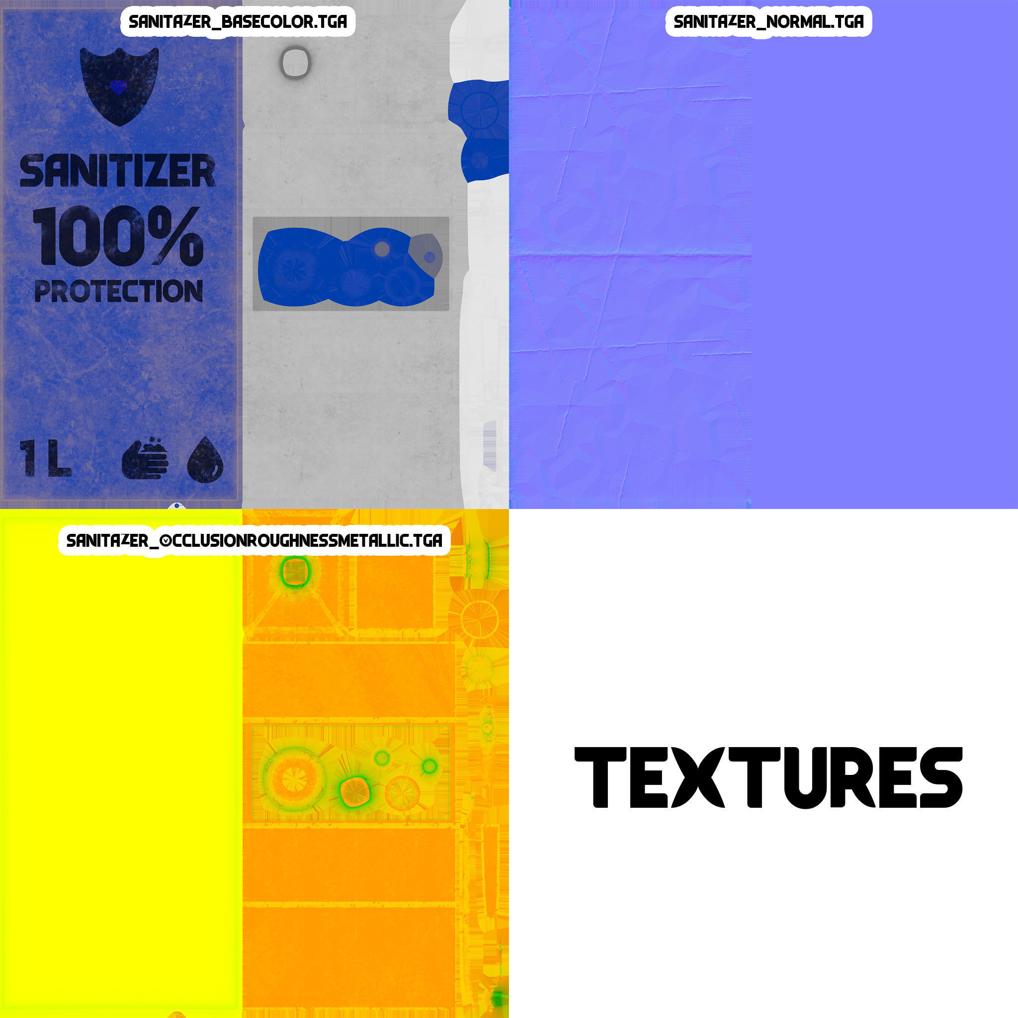 Sanitizer - antiseptic for hands Low-poly 3D model_7