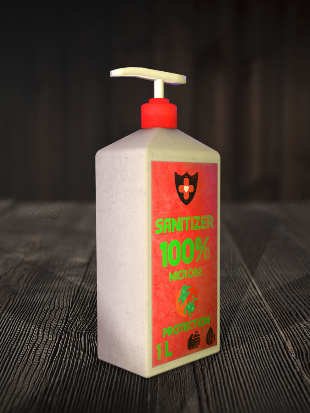 Sanitizer - antiseptic for hands Low-poly 3D model_2