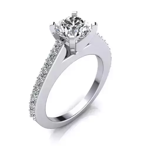 Fancy Solitaire Ring 3d Model Print 