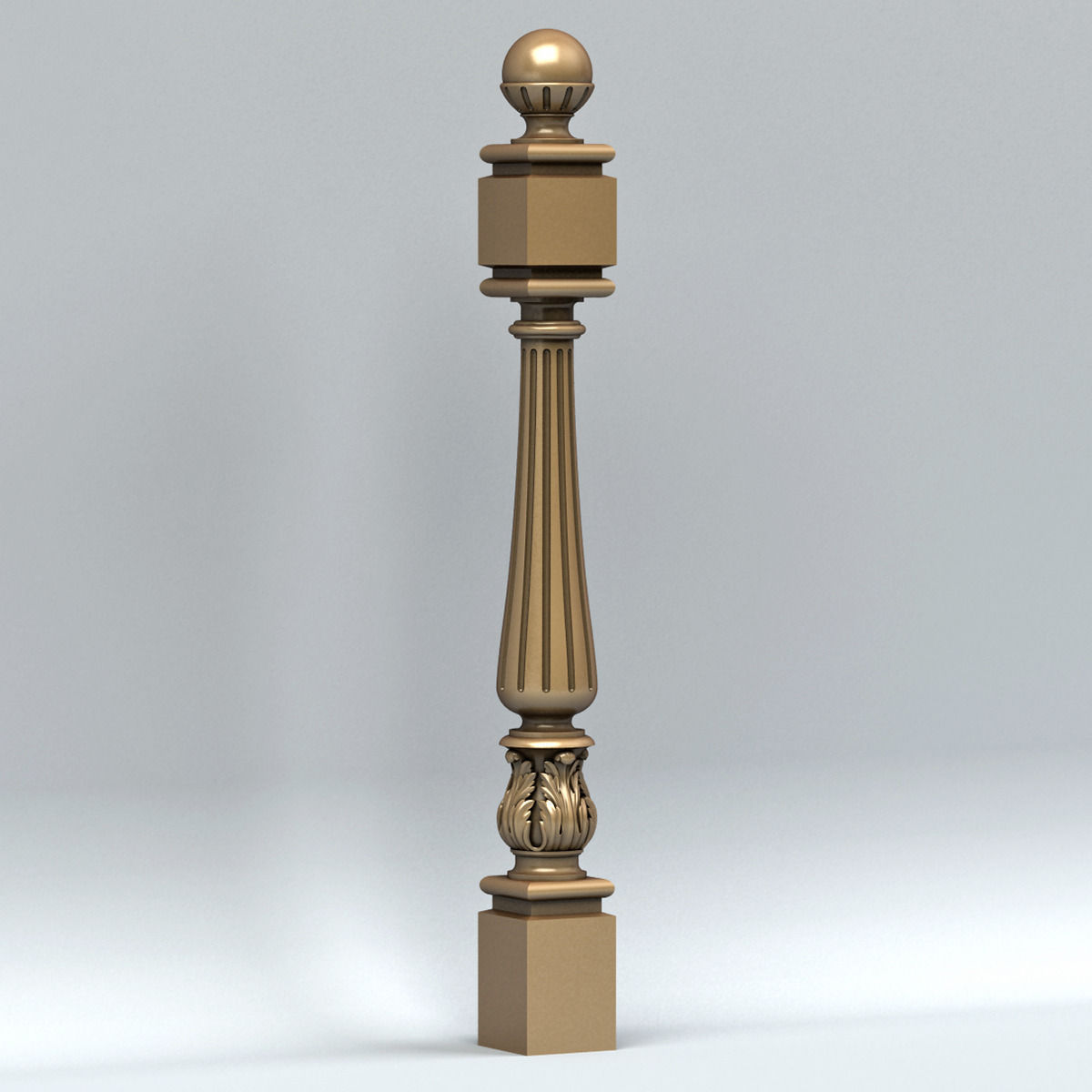 Newel post 003 3D model_1