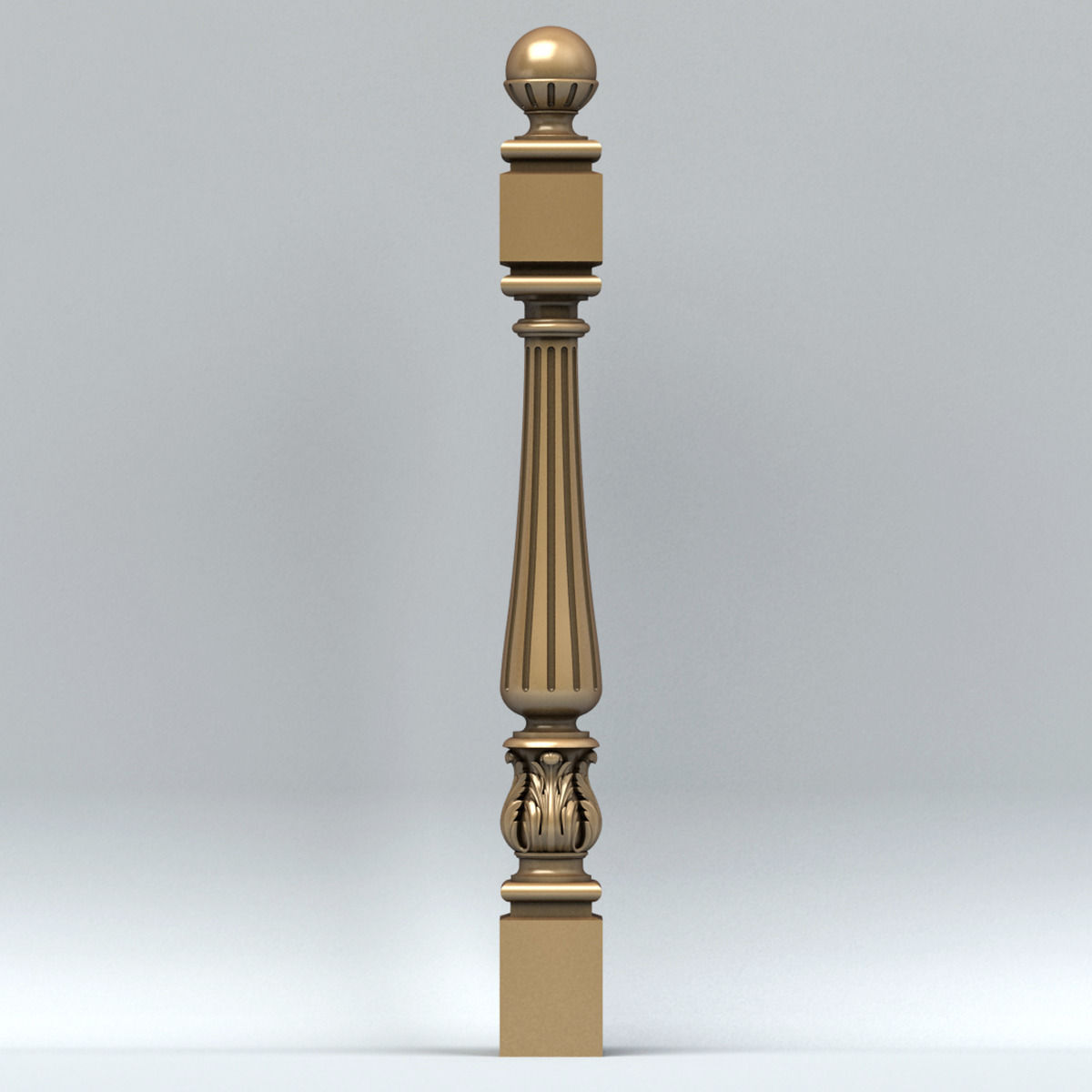 Newel post 003 3D model_2