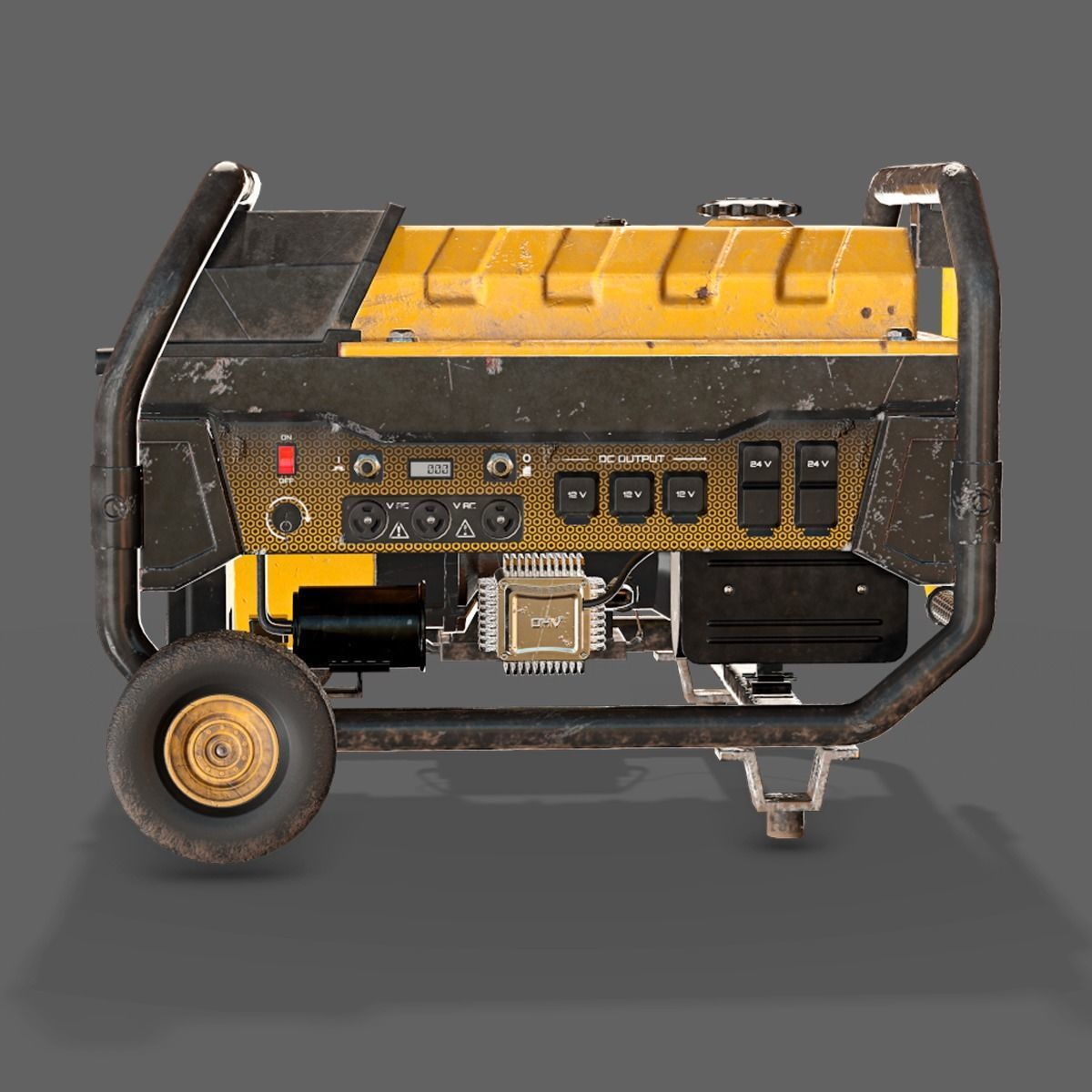 Portable Generator  Low-poly 3D model_2