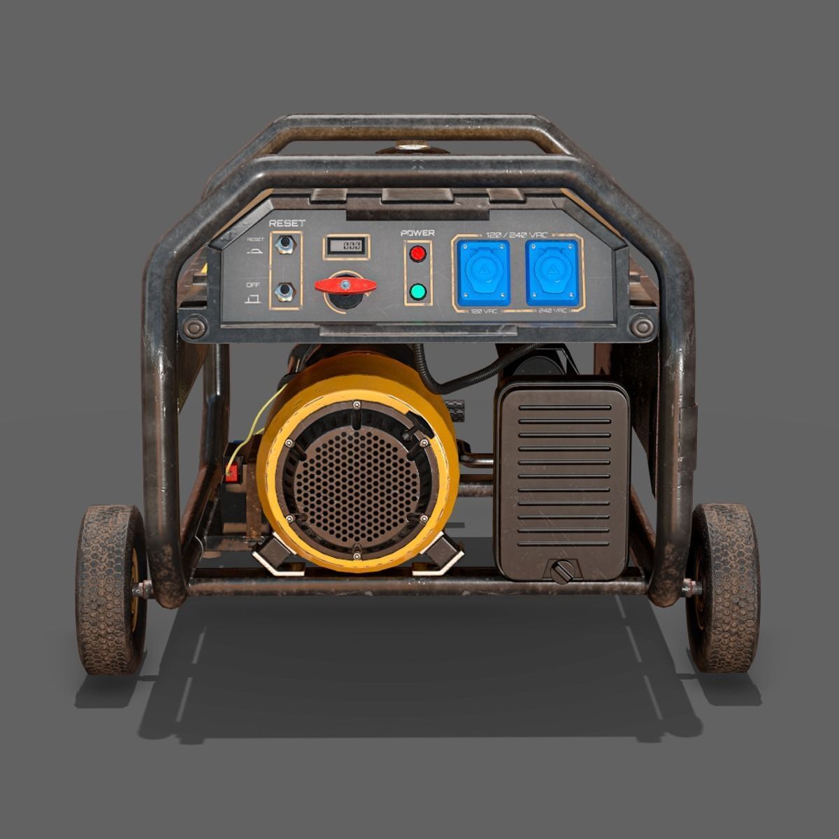 Portable Generator  Low-poly 3D model_10