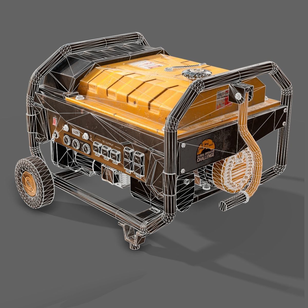 Portable Generator  Low-poly 3D model_17