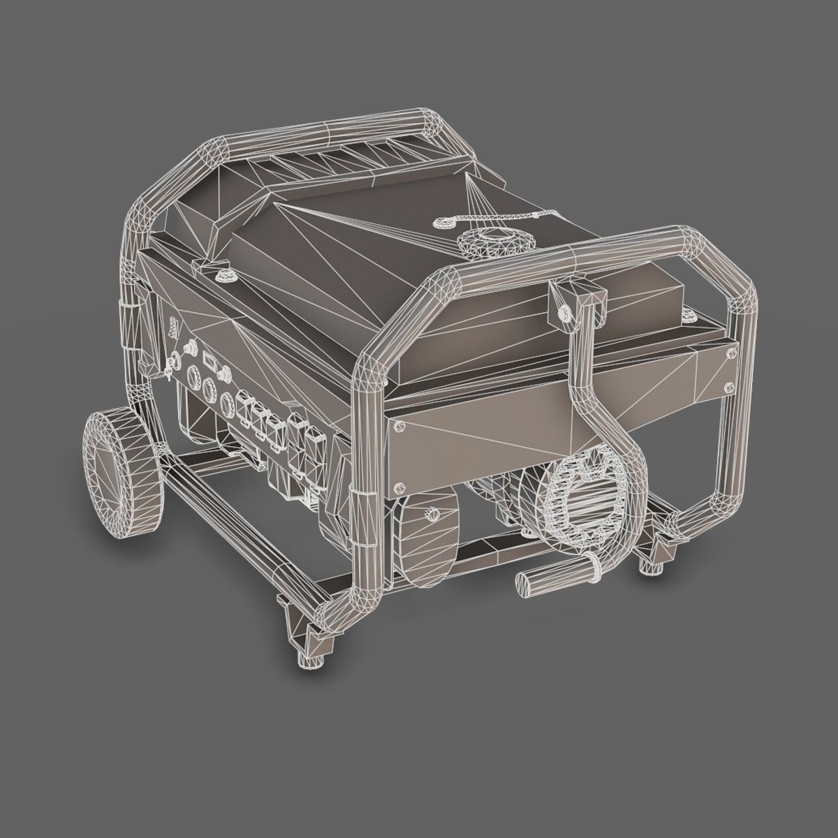 Portable Generator  Low-poly 3D model_13