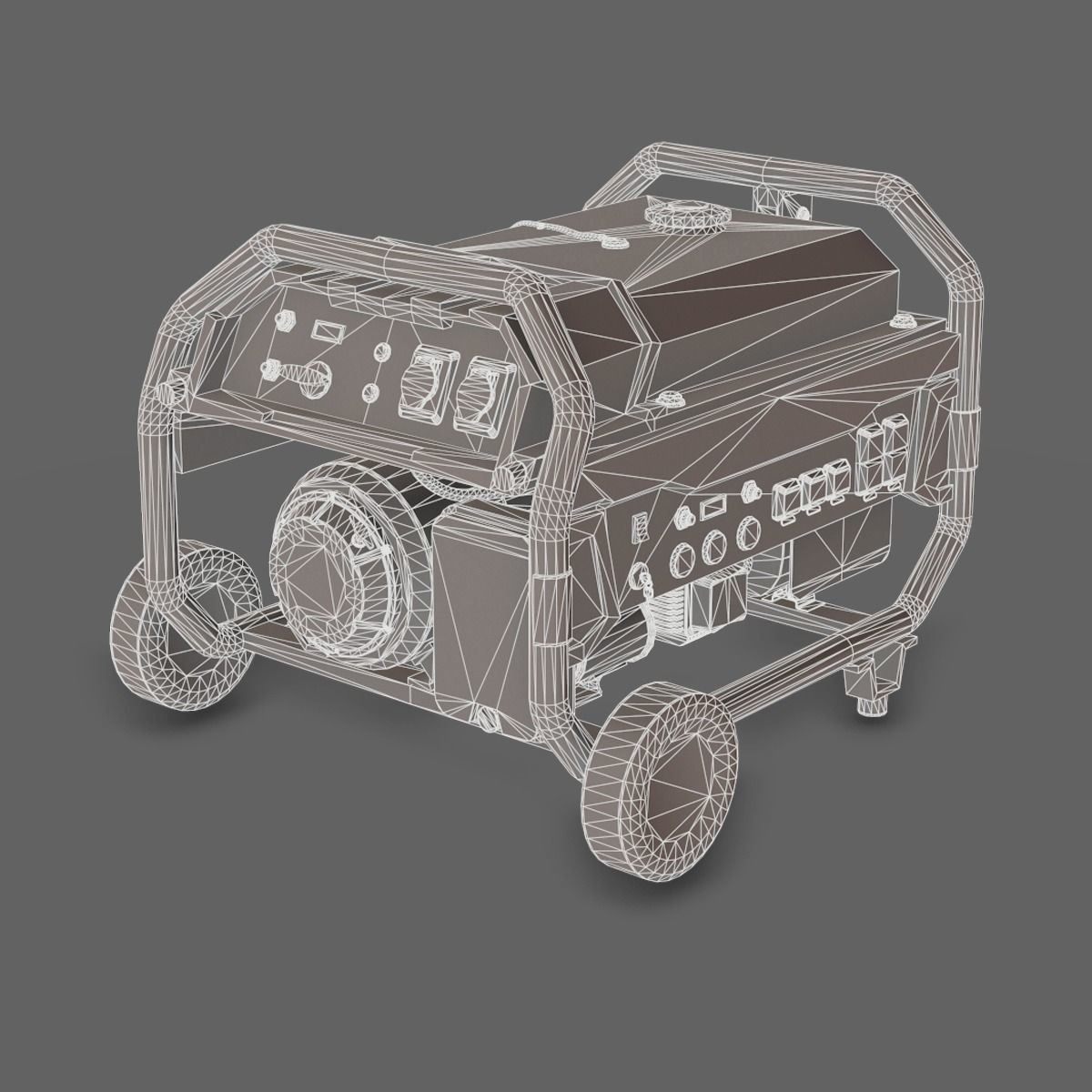 Portable Generator  Low-poly 3D model_12