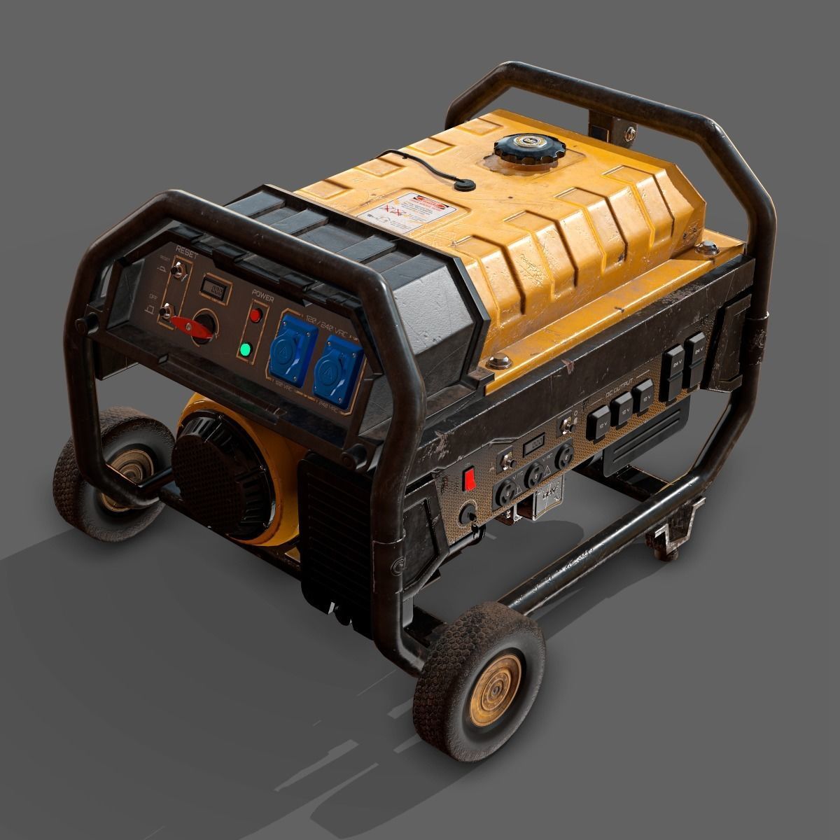 Portable Generator  Low-poly 3D model_1