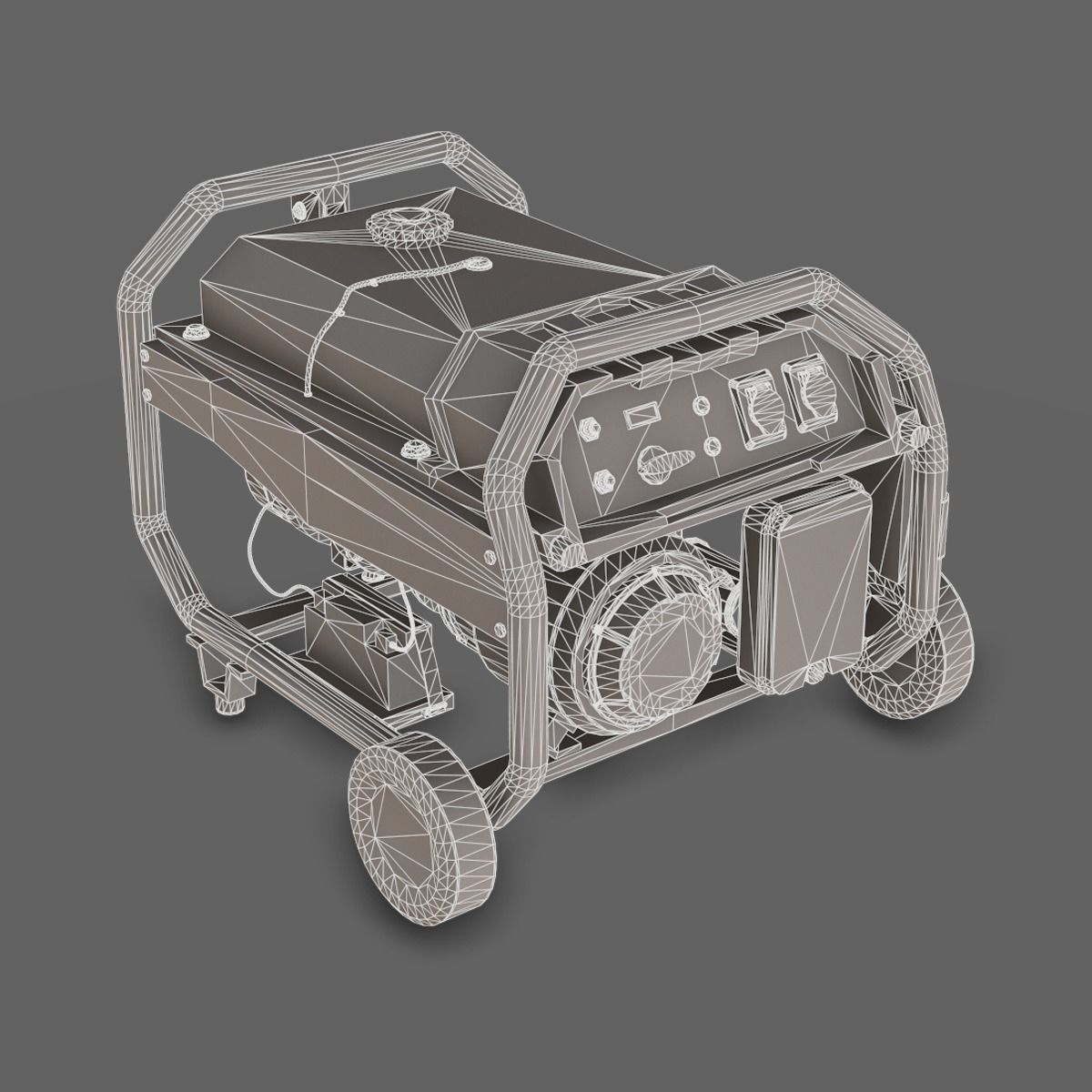 Portable Generator  Low-poly 3D model_15