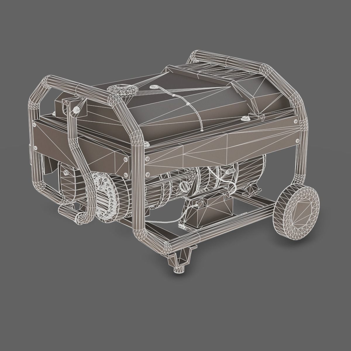Portable Generator  Low-poly 3D model_14