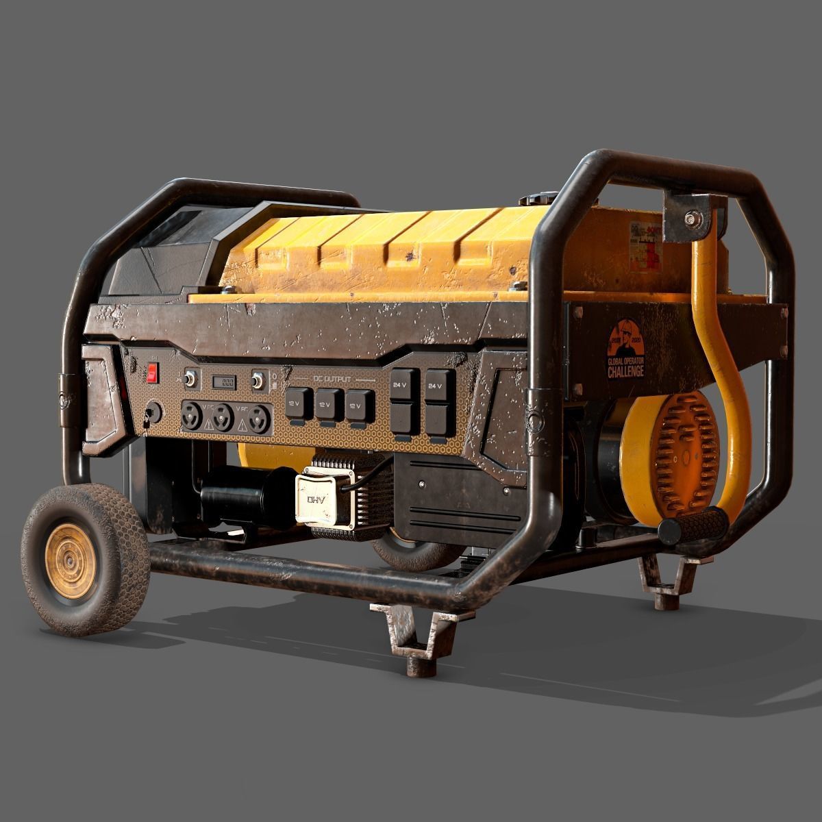 Portable Generator  Low-poly 3D model_3