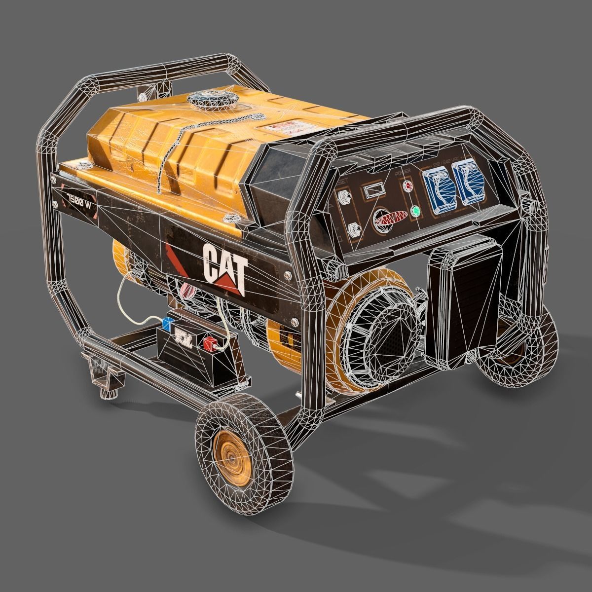 Portable Generator  Low-poly 3D model_16