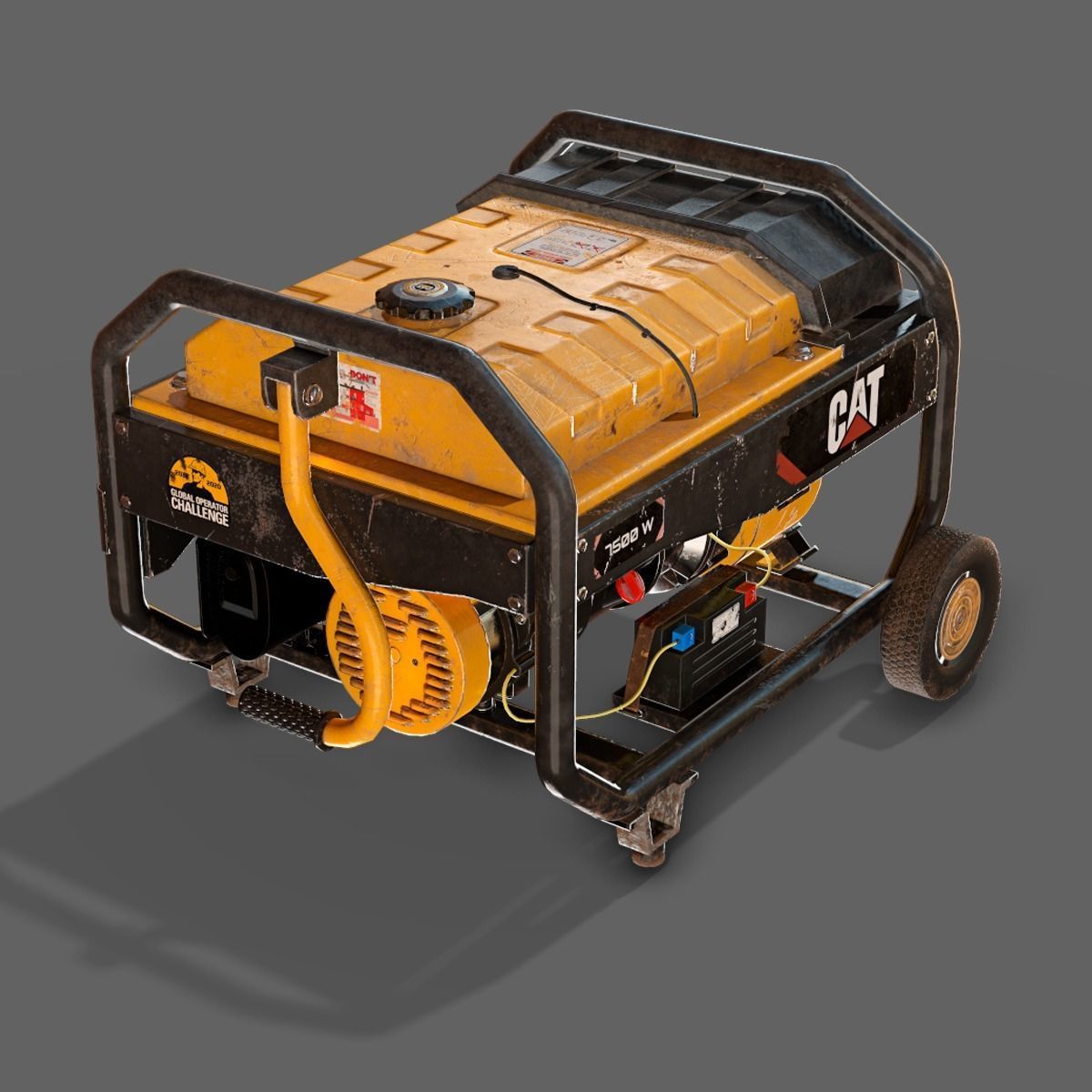 Portable Generator  Low-poly 3D model_7