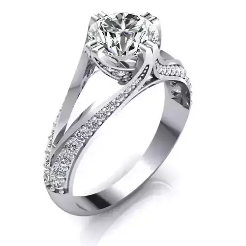 Vintage Solitaire Ring 3d Model Print 