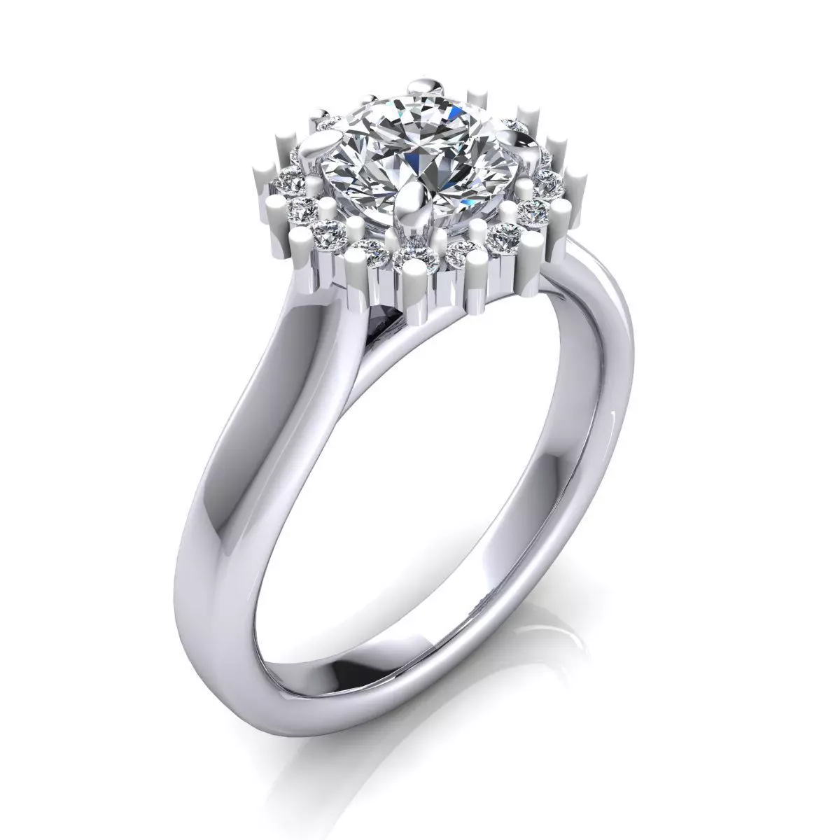 Royal Diana Diamond Ring 3d Model Print 3D print model_0