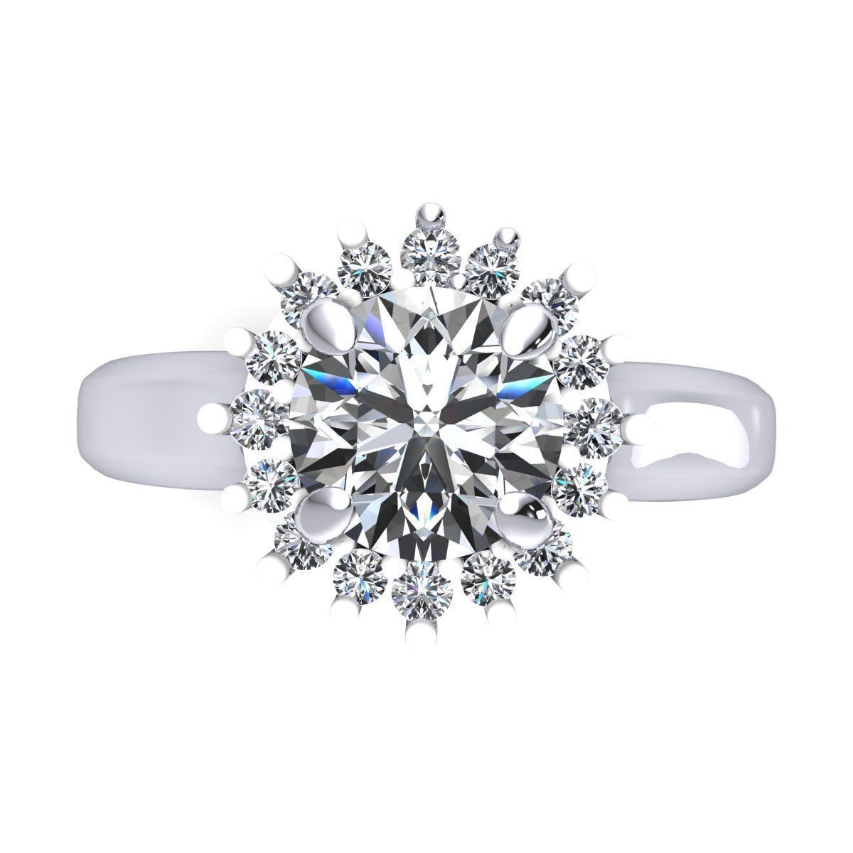 Royal Diana Diamond Ring 3d Model Print 3D print model_7