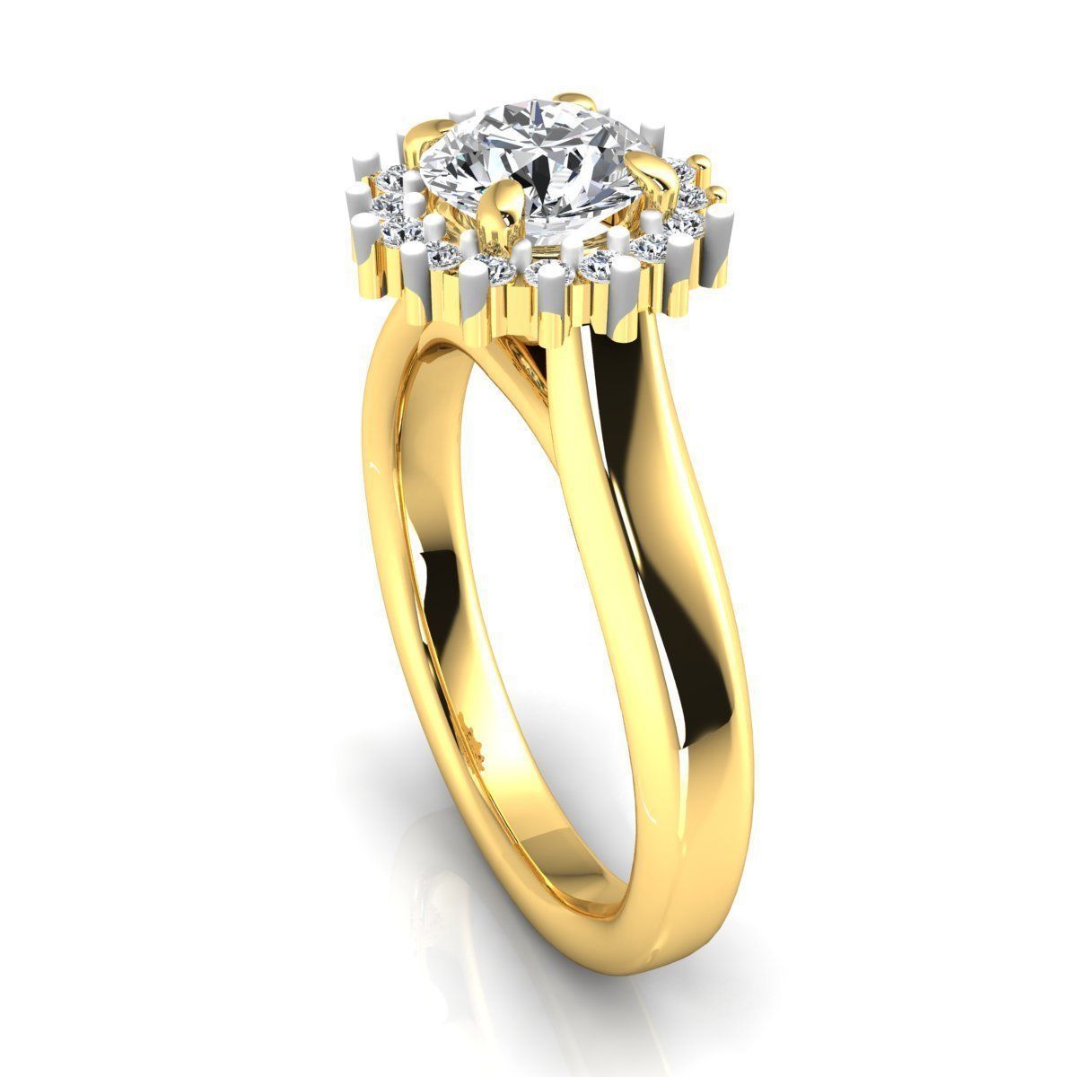 Royal Diana Diamond Ring 3d Model Print 3D print model_12