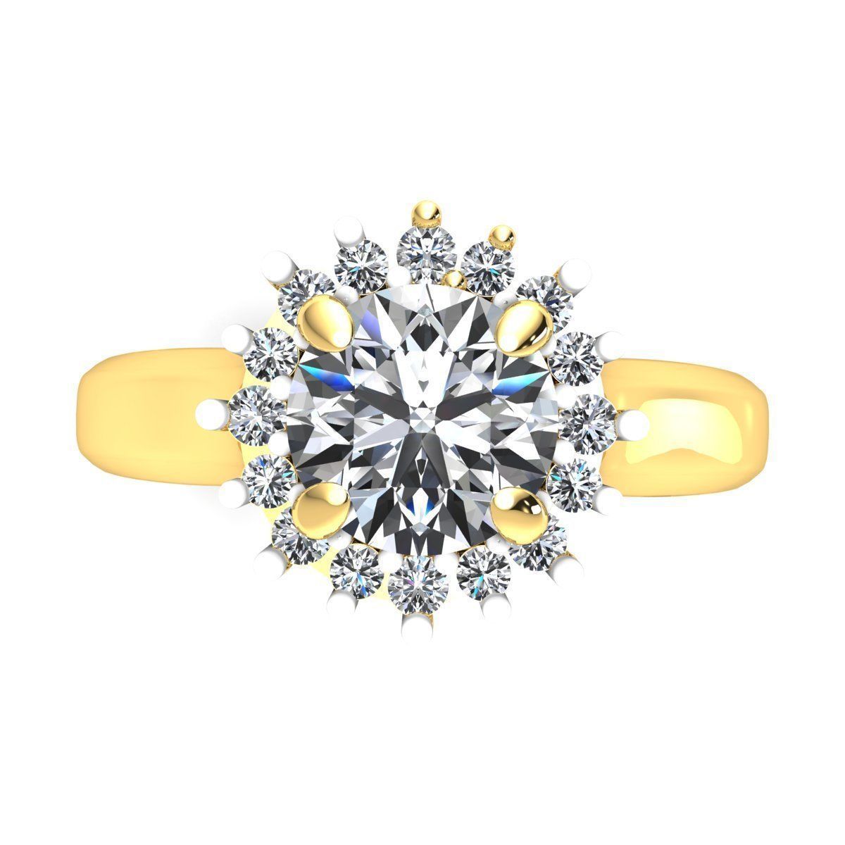 Royal Diana Diamond Ring 3d Model Print 3D print model_9