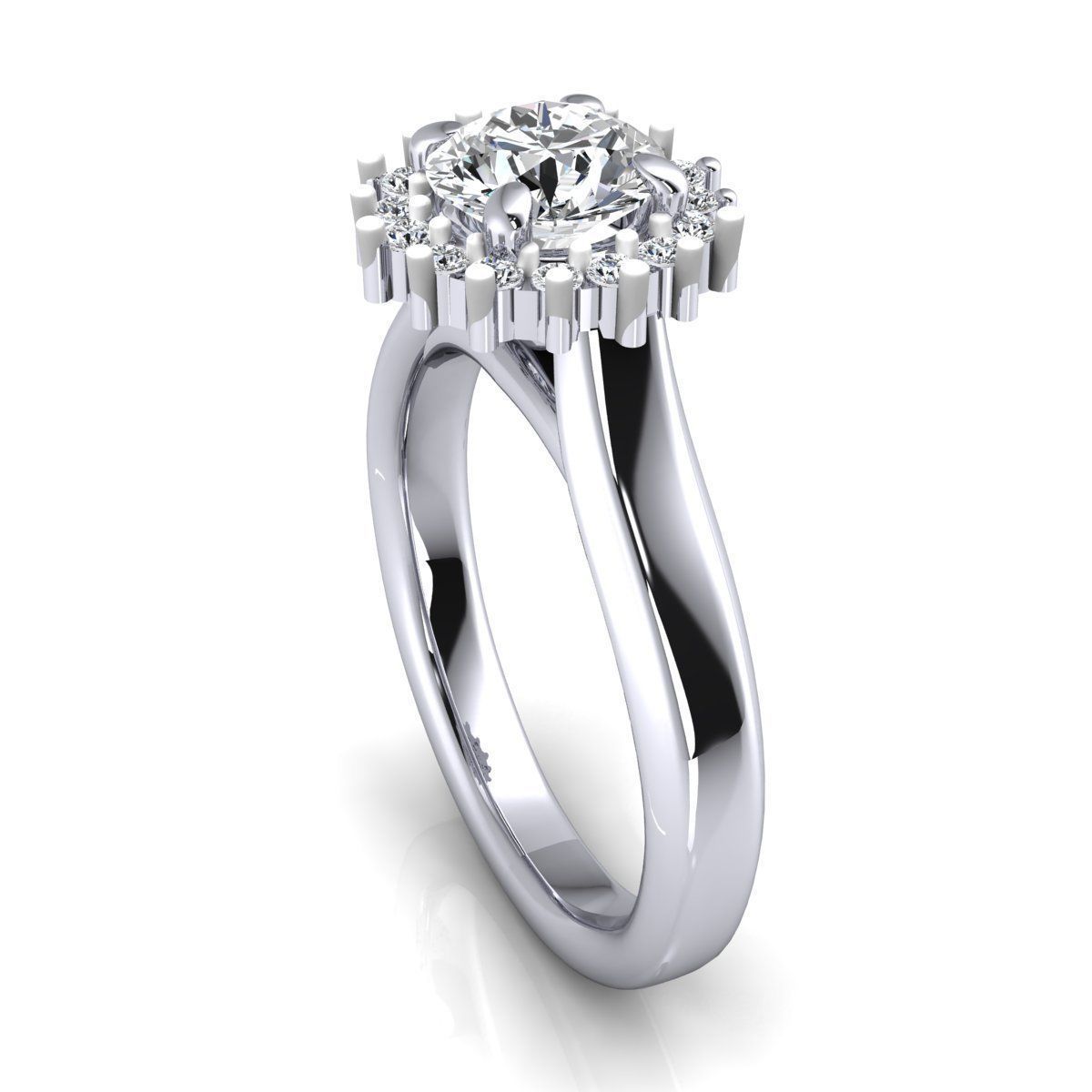 Royal Diana Diamond Ring 3d Model Print 3D print model_10