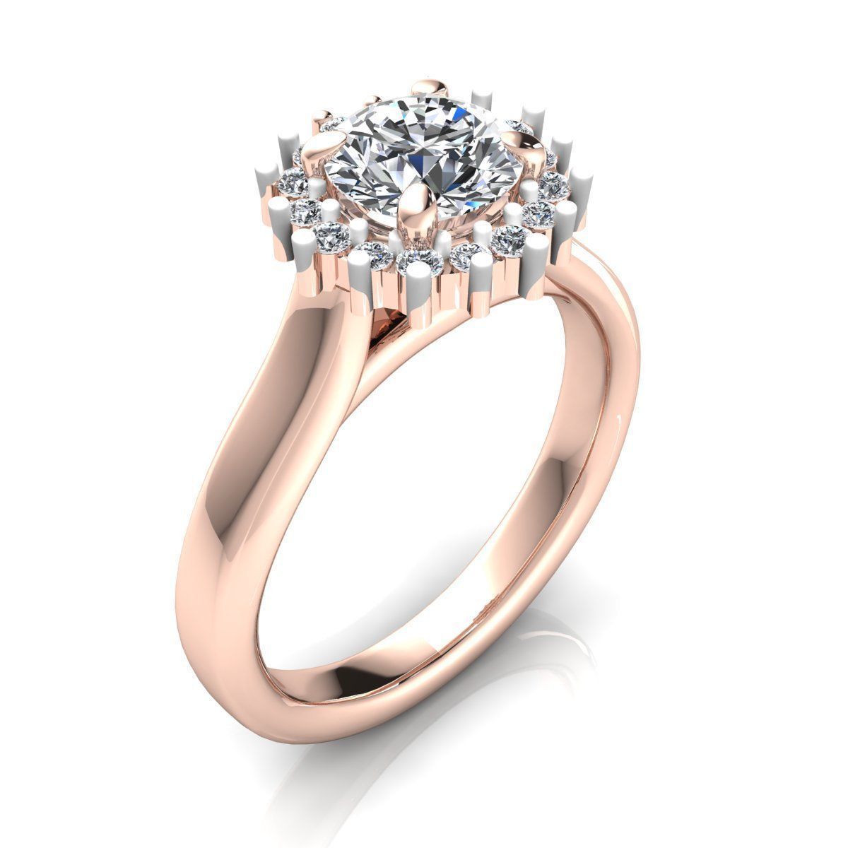 Royal Diana Diamond Ring 3d Model Print 3D print model_1