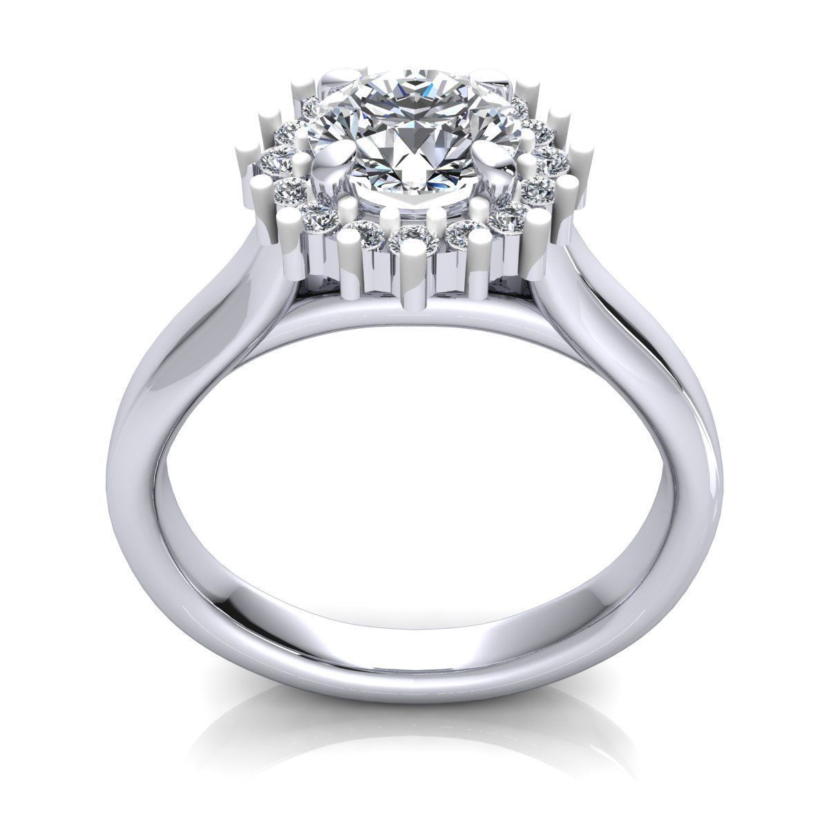 Royal Diana Diamond Ring 3d Model Print 3D print model_4