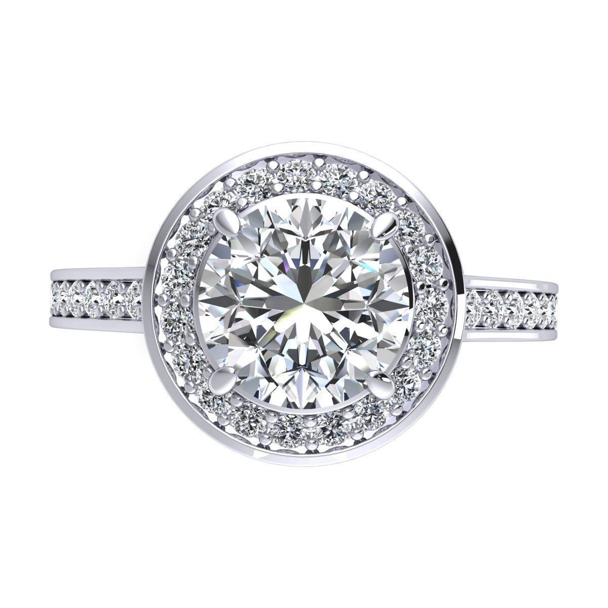 Fancy Woman Diamond Ring 3D print model_6