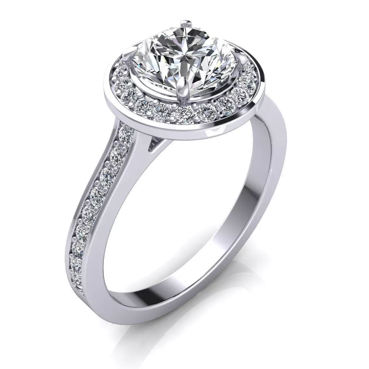 Fancy Woman Diamond Ring 3D print model_0