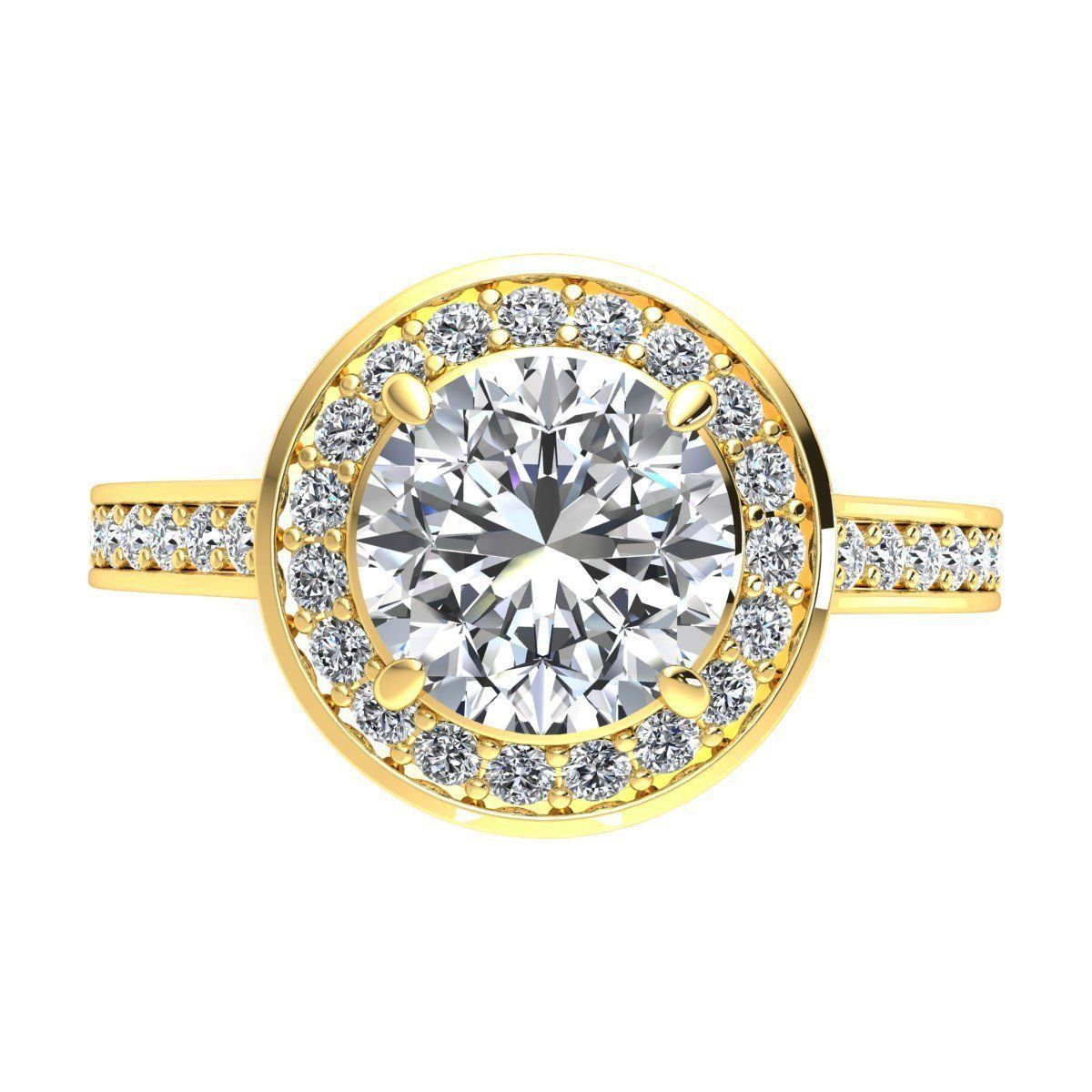 Fancy Woman Diamond Ring 3D print model_8