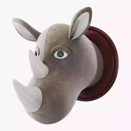Fabric Rhinoceros Head Trophy