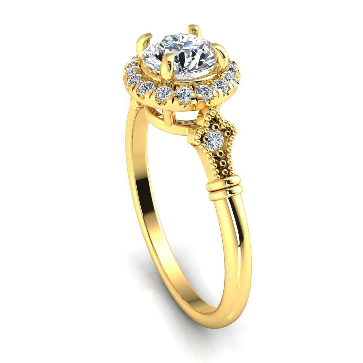 Fancy Solitaire Ring 3D print model_11