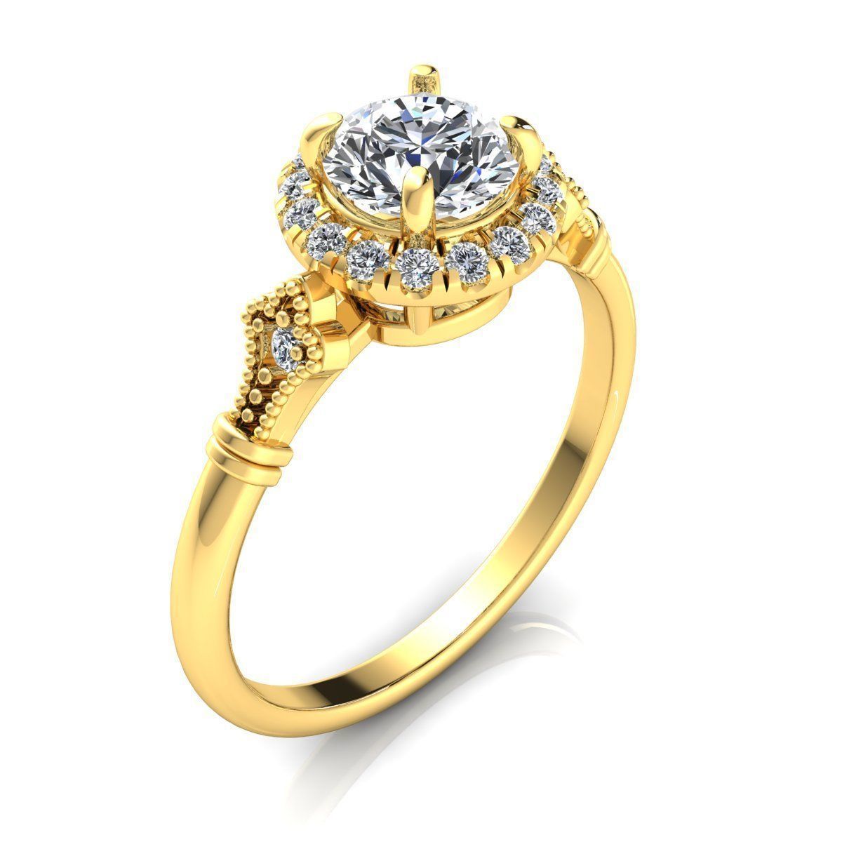 Fancy Solitaire Ring 3D print model_2