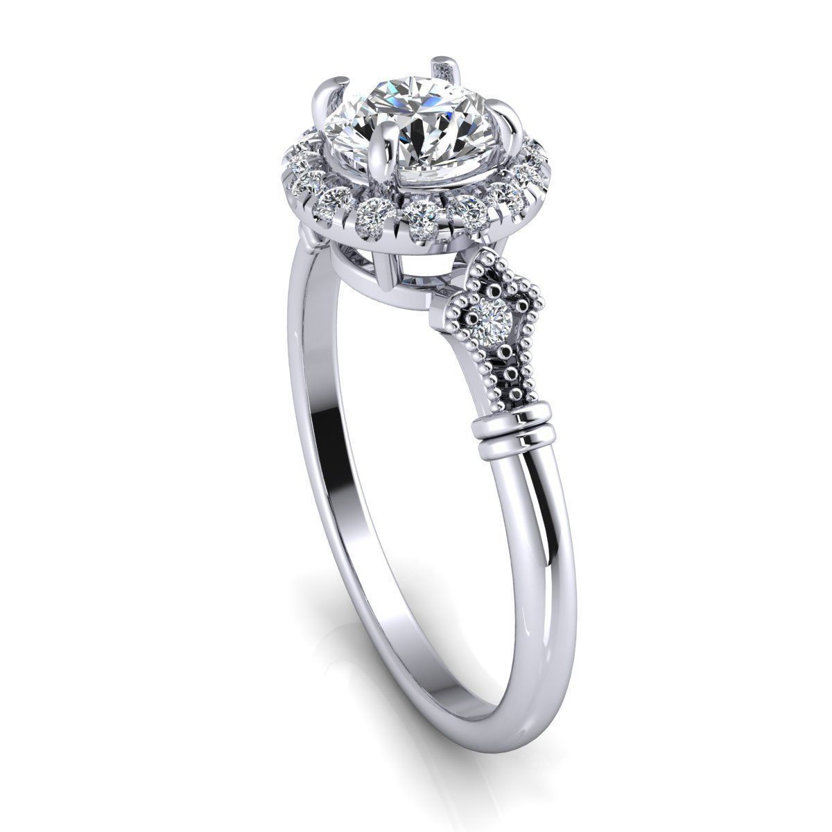 Fancy Solitaire Ring 3D print model_9