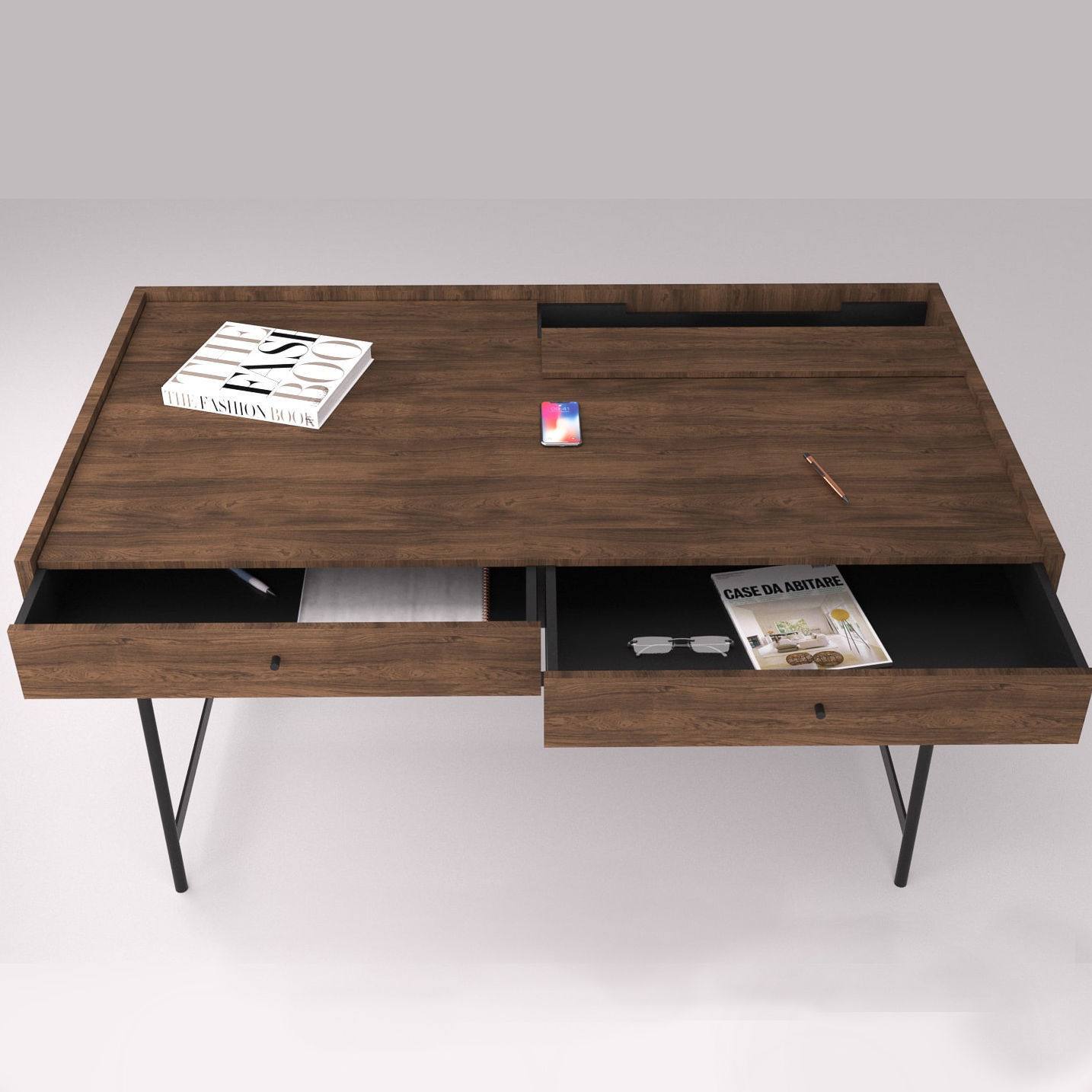 Wood table 3D model_4