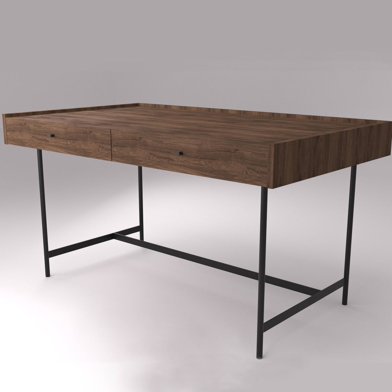 Wood table 3D model_1