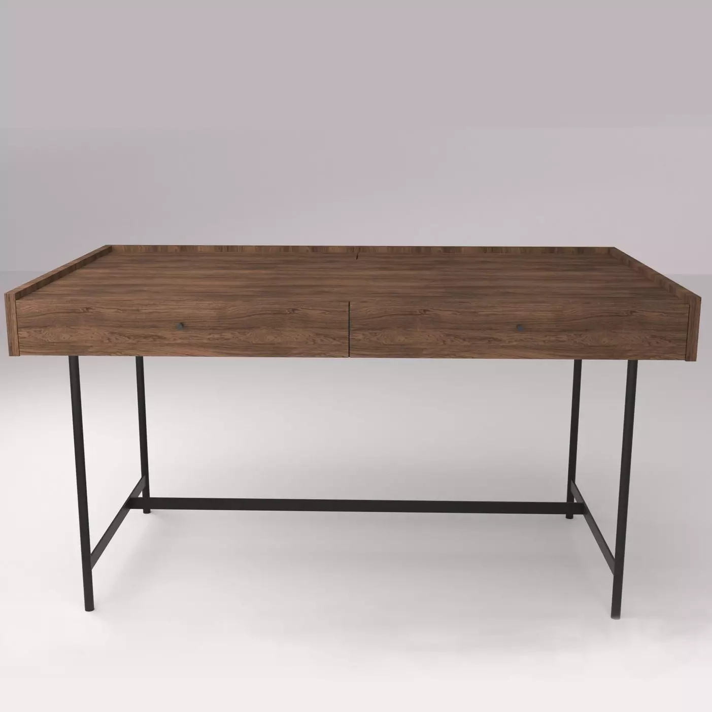 Wood table 3D model_0