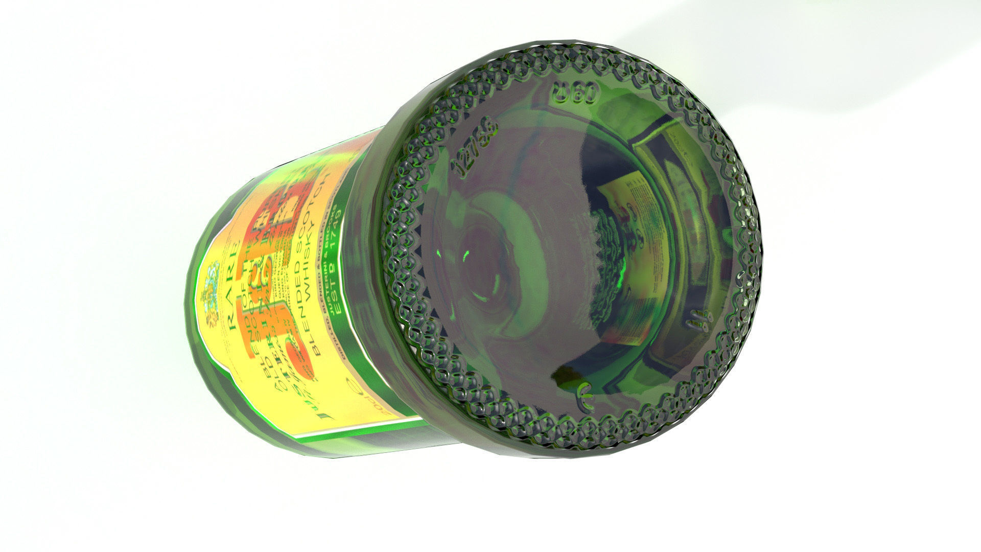 JB alcohol whiskey Bottle Low-poly 3D model_8