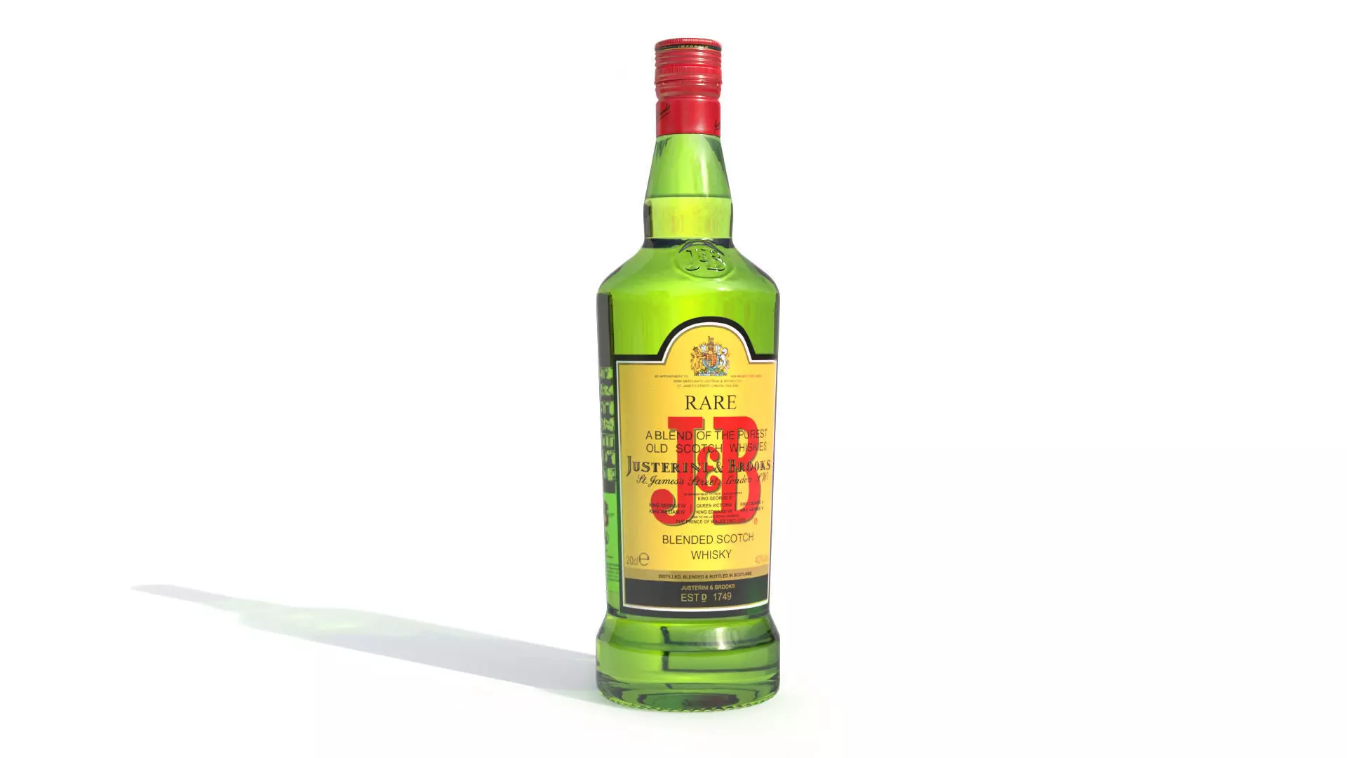 JB alcohol whiskey Bottle Low-poly 3D model_0