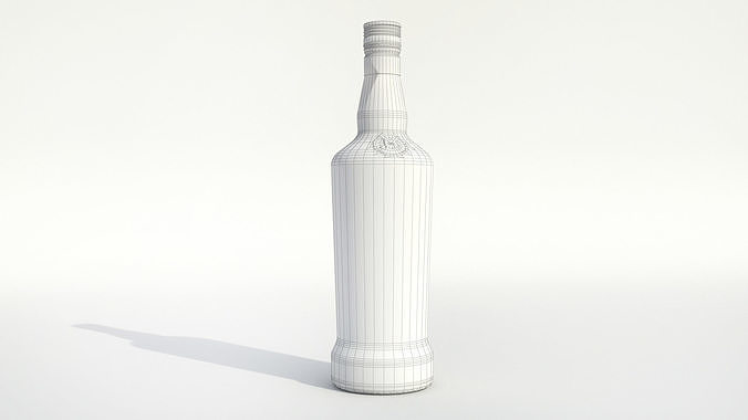JB alcohol whiskey Bottle Low-poly 3D model 2