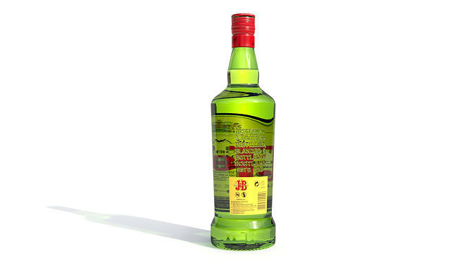 JB alcohol whiskey Bottle Low-poly 3D model 3
