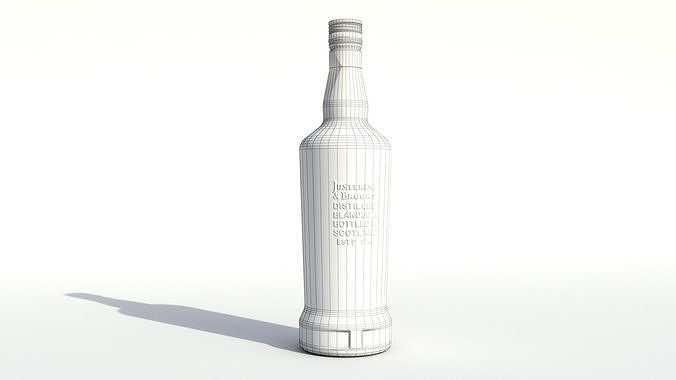 JB alcohol whiskey Bottle Low-poly 3D model 4