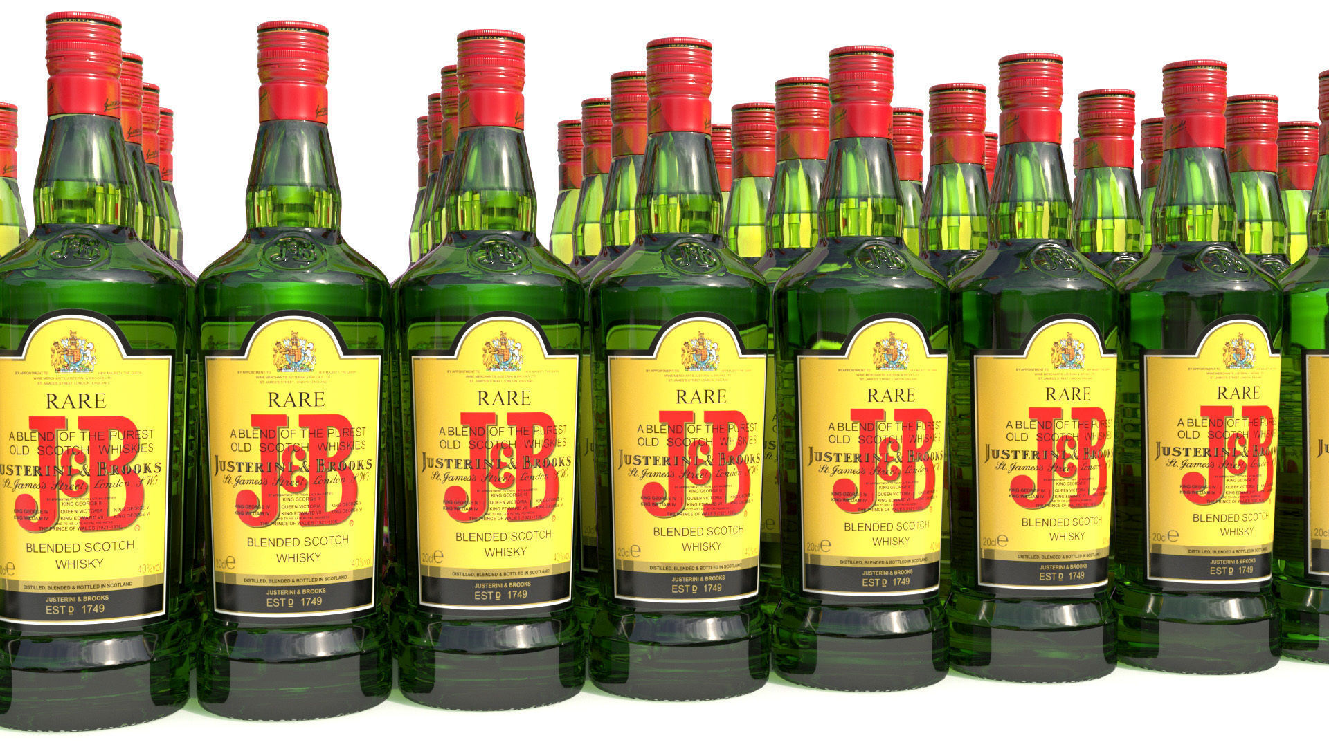 JB alcohol whiskey Bottle Low-poly 3D model_10