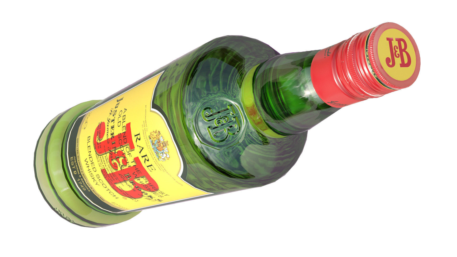 JB alcohol whiskey Bottle Low-poly 3D model_6