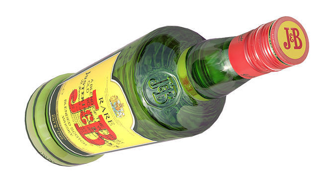 JB alcohol whiskey Bottle Low-poly 3D model 7
