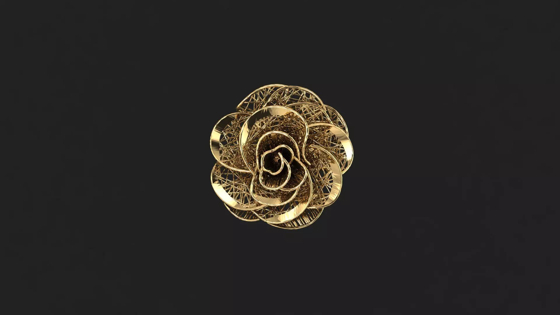 AR-TRK-Z046 golden rose 3D print model_0