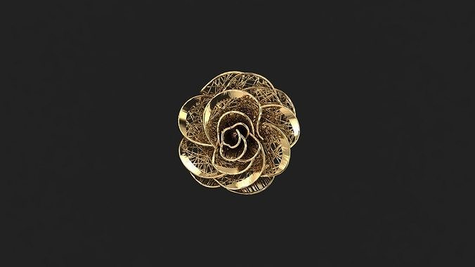AR-TRK-Z046 golden rose 3D print model