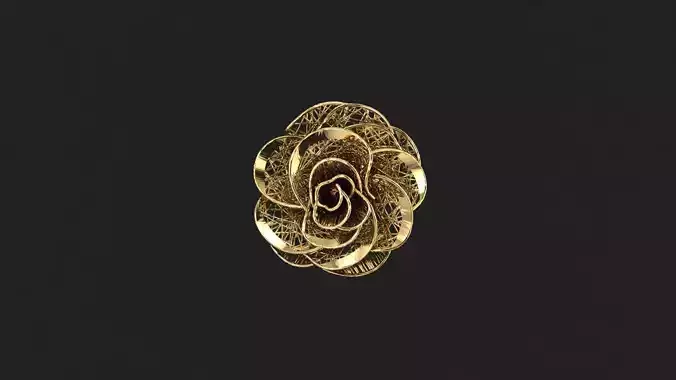 AR-TRK-Z046 golden rose 3D print model