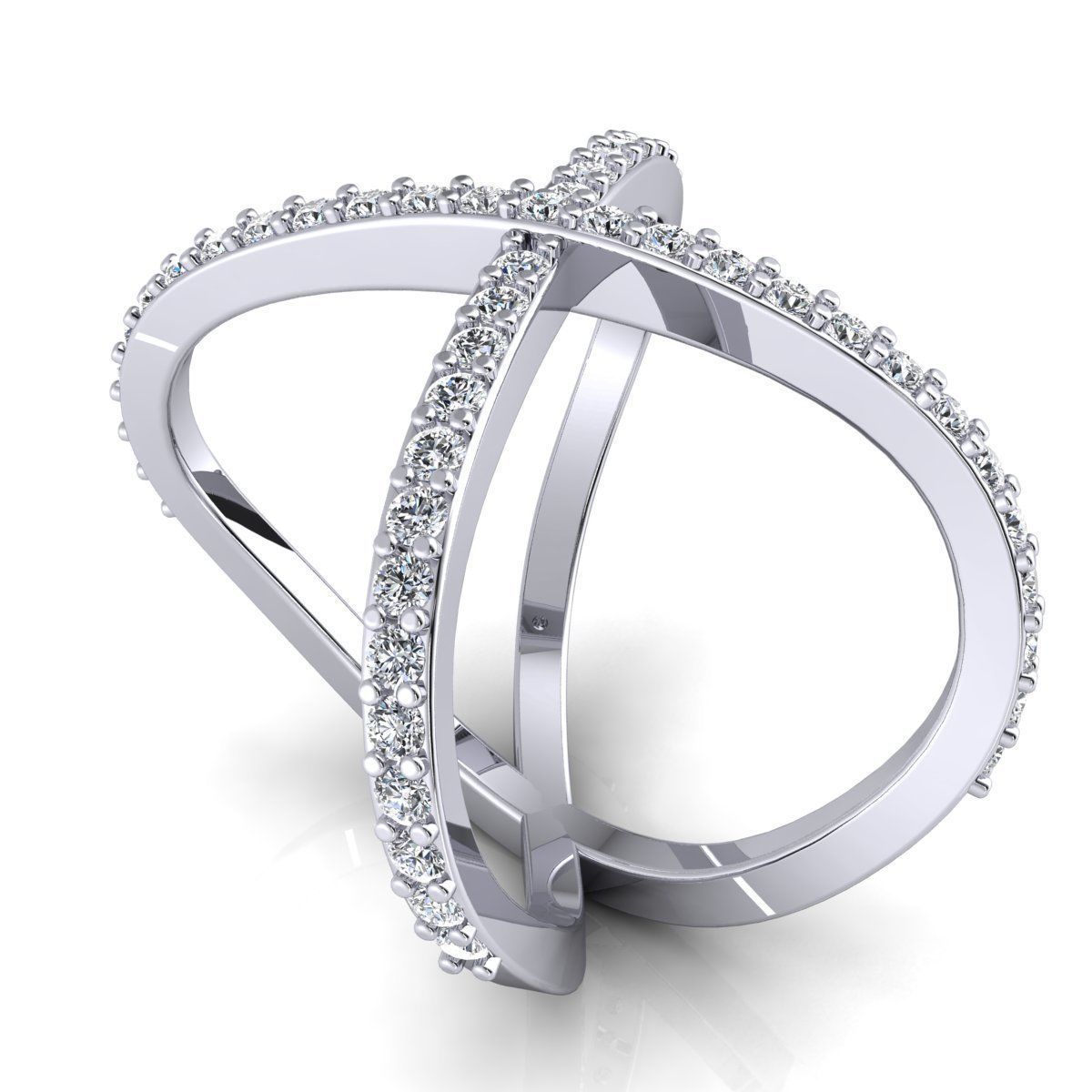 Fancy Diamond Ring 3D print model_10