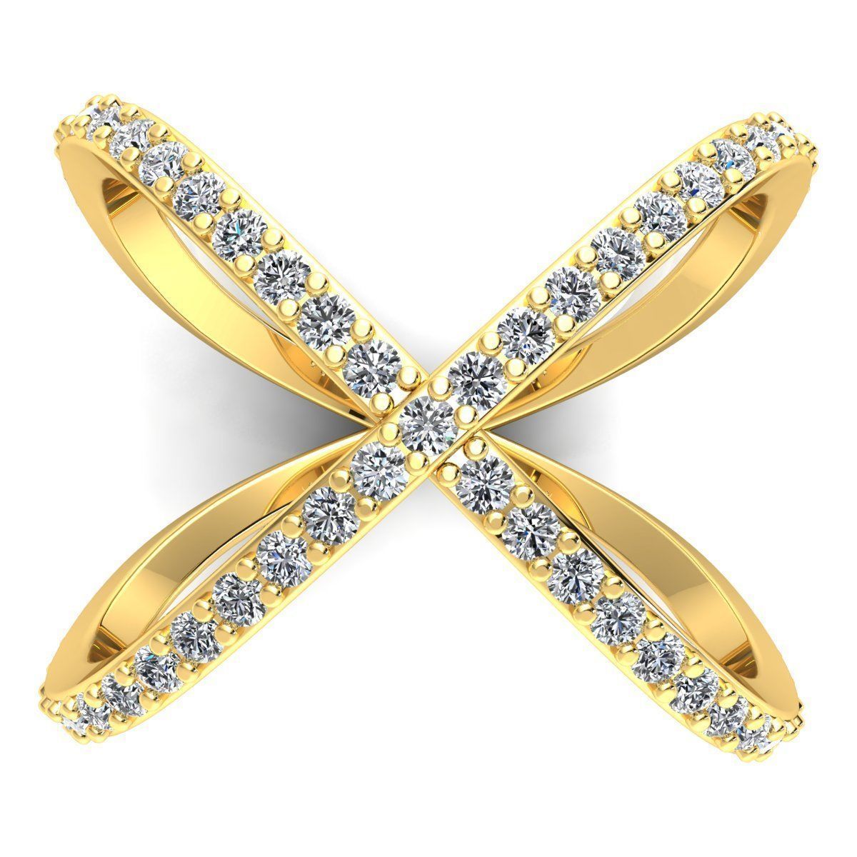 Fancy Diamond Ring 3D print model_9