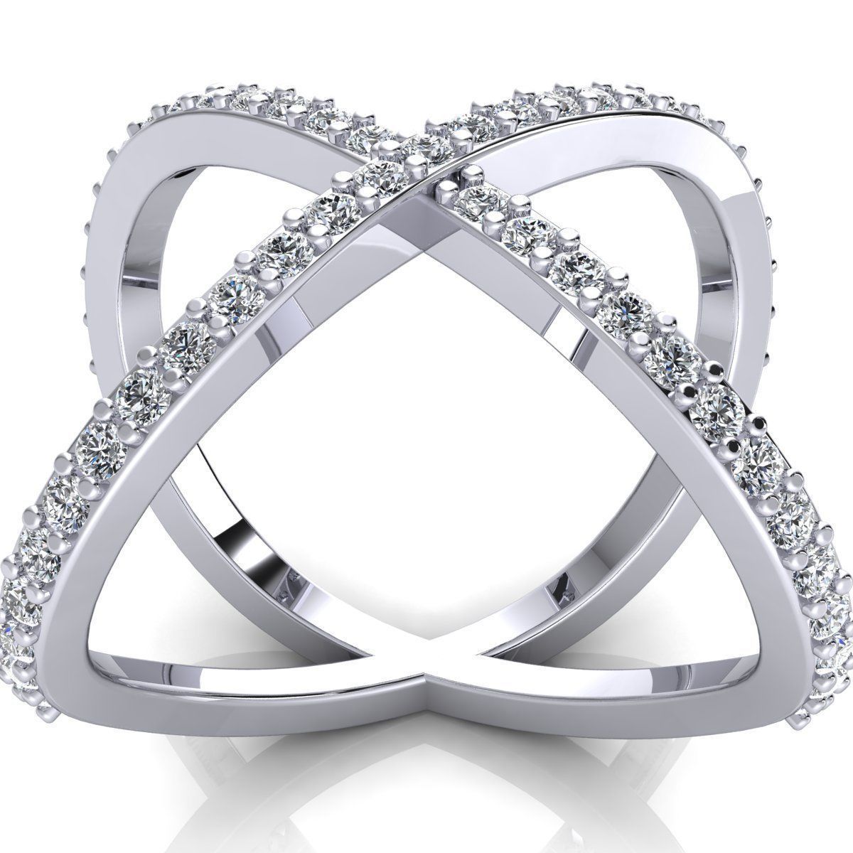 Fancy Diamond Ring 3D print model_3