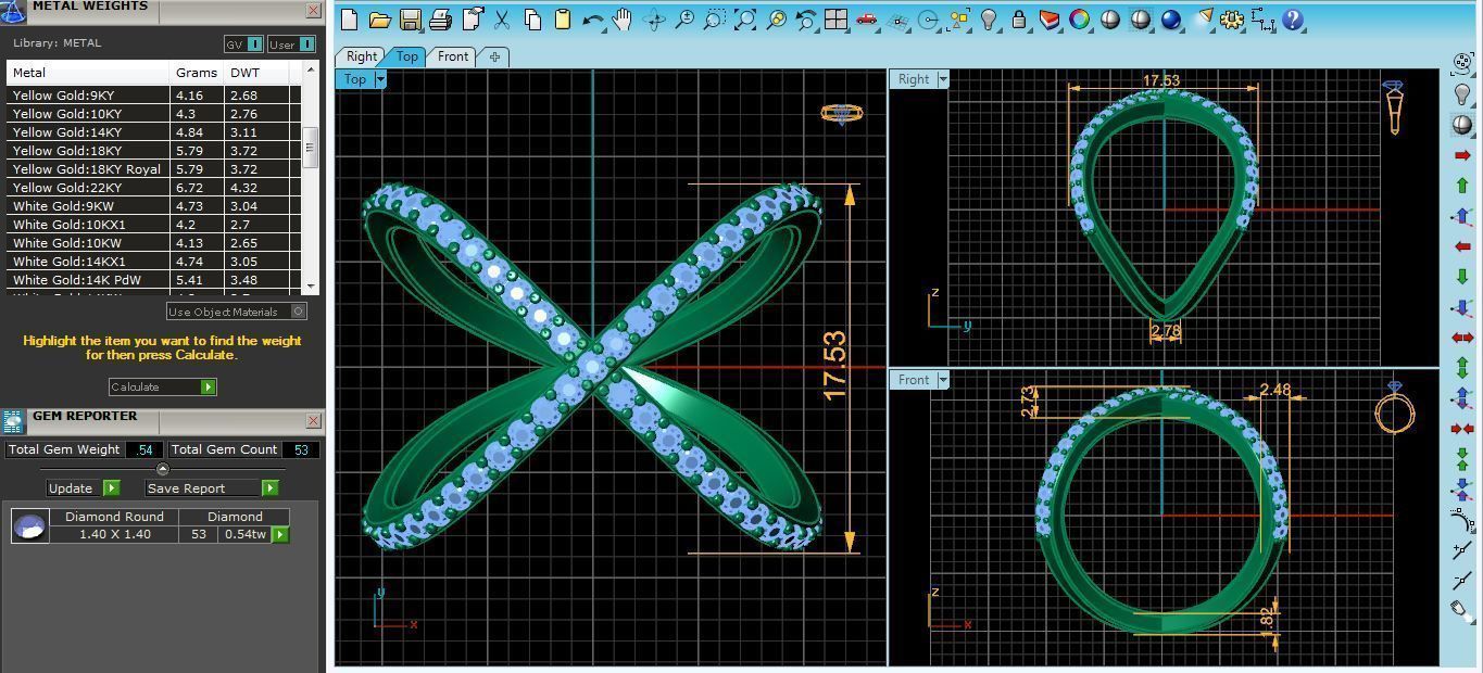 Fancy Diamond Ring 3D print model_8