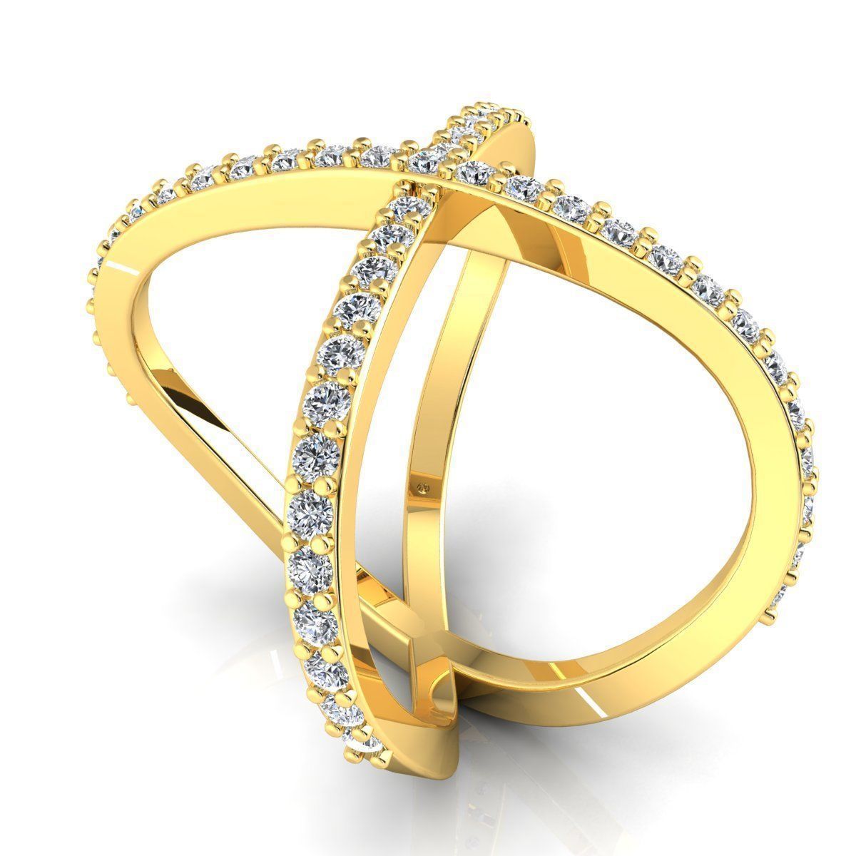 Fancy Diamond Ring 3D print model_12